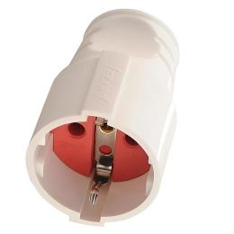 Розетка штепсельна з заземленням Lezard Білий / Червоний (715-0701-607)