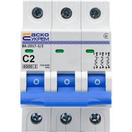 Автоматичний вимикач АСКО-УКРЕМ ВА-2017 3 P 2A Тип C (A0010170039)