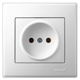 Розетка без заземлення біла LESYA Lezard 705-0202-121B