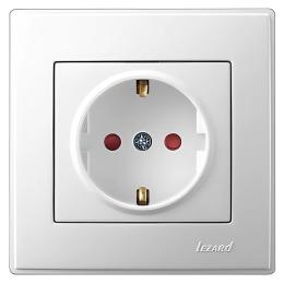 Розетка Lezard LESYA із заземленням і захисними шторками Біла (705-0202-124B)