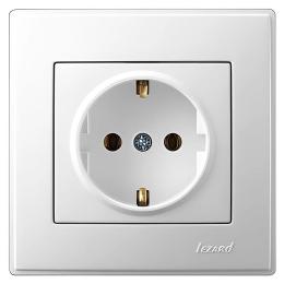 Розетка Lezard LESYA із заземленням Біла (705-0202-122B)