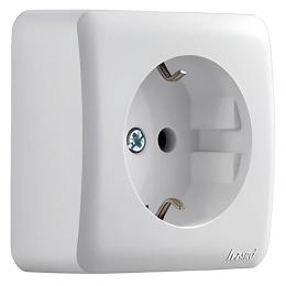 Розетка з заземленням Біла VIOLA Lezard 751-0200-122B