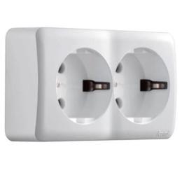 Розетка подвійна із заземленням Lezard VIOLA Біла (751-0200-127B)