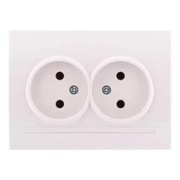 Розетка 2-на б/з білий DERIY Lezard 702-0202-128B
