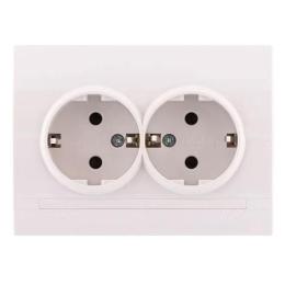 Розетка 2-на з/з білий DERIY Lezard 702-0202-127B