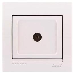 Розетка TV прохідна біла DERIY Lezard