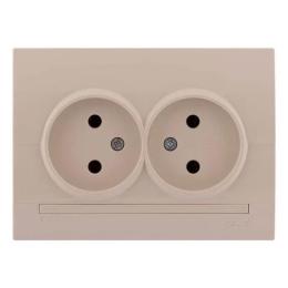 Розетка 2-на б/з крем DERIY Lezard 702-0303-128B