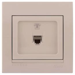 Розетка телефон RJ 11 крем DERIY Lezard