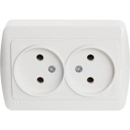 Розетка 2-на б/з наклад білий DEMET Lezard 711-0200-128
