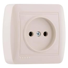 Розетка без заземлення накладна крем DEMET Lezard