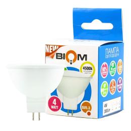 Свiтлодiодна лампа Biom BT-542 MR16 4W GU5.3 4500К матова (00-00001436)