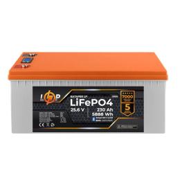 Акумулятор LogicPower LiFePO4 25,6V - 230 Ah 5888Wh BMS 200A/100А пластик LCD Smart BT (LP23535)