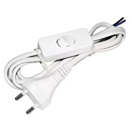 Вилка кабель з вимикачем 1,9 м білий Lemanso LMA017