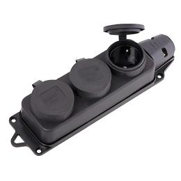 Розетка 3-на з заглушками Lezard( каучук) 106-0400-0101