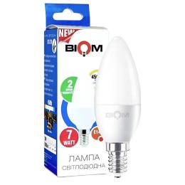 Свiтлодiодна лампа Biom BT-570 C37 7W E14 4500К матова (00-00001428)