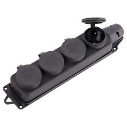 Розетка 4-на накладна з заглушками  Lezard( каучук) 106-0400-0107