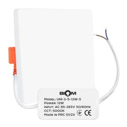 Світильник світлодіодний Biom UNI-2-S12W-5 12Вт квадратний 5000К (00-00022818)