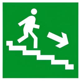 Знак Евакуація по сходах праворуч 150х150