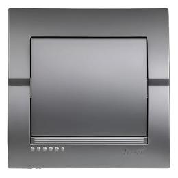 Вимикач 1-клавішний темно-сірий металік DERIY Lezard 702-2929-100