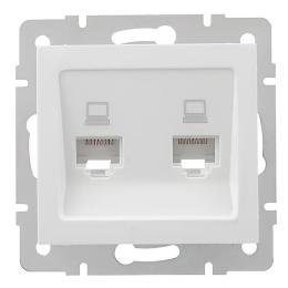 Розетка comp. 2-ная белая RAIN Lezard 703-0288-141