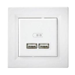 Розетка USB  2,1A біла Asfora EPH2700221