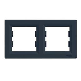 Рамка Schneider Asfora 2-місцева горизонтальна Антрацит (EPH5800221)