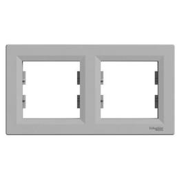 Рамка подвійна горизонтальна Schneider Asfora Алюміній (EPH5800261)