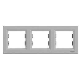 Рамка потрійна горизонтальна Schneider Asfora Алюміній (EPH5800361)