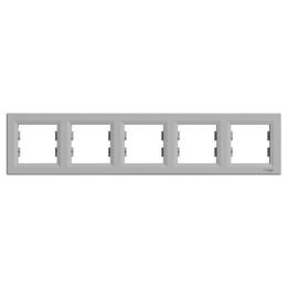 Рамка 5 постів горизонтальна Schneider Asfora Алюміній (EPH5800561)