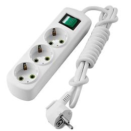 Мережевий подовжувач Lezard Letitia 3 розетки із заземленням, кнопка 3 м (721-0303-302)