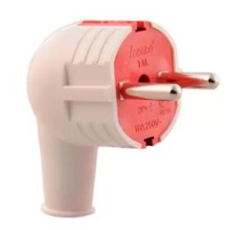 Переносна вилка Lezard кутова з заземленням Білий/Червоний (715-0301-603)