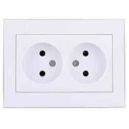 703-0202-128B RAIN Розетка подвійна б/з ПБТ біла
