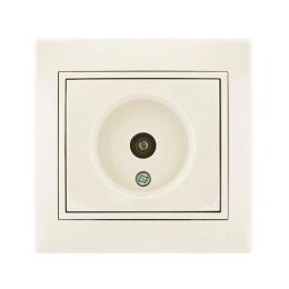 Розетка ТВ прохідна крем зі вставкою  MIRA Lezard 701-0303-129