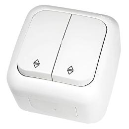 Перемикач прохідний 2-х клавішний VIKO Palmiye Білий (90555417)