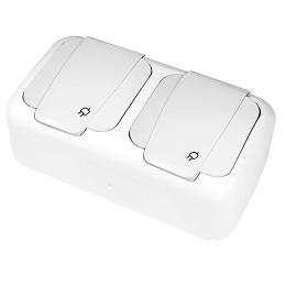 Розетка з заземленням + Розетка із заземленням VIKO Palmiye білий (90555488)