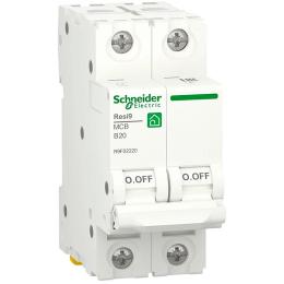 Автоматичний вимикач Schneider Electric RESI9 6кА 2P 20A B (R9F02220)