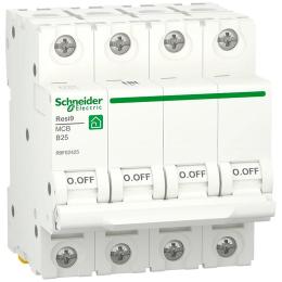 Автоматичний вимикач Schneider Electric RESI9 6кА 4P 25A B (R9F02425)