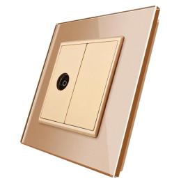 ТВ розетка Livolo золото скло (VL-C791V-13)