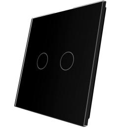 Сенсорна панель вимикача Livolo 2 каналу (2) чорний скло (VL-C7-C2-12)