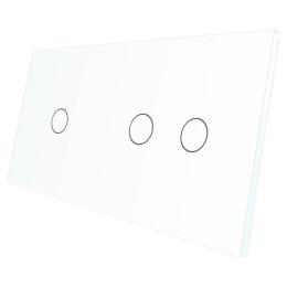 Сенсорна панель вимикача Livolo 3 канали (1-2) білий скло (VL-C7-C1/C2-11)