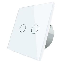 Сенсорна кнопка Livolo 12 / 24В 2 канали білий скло (VL-C702CH-11)