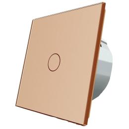 Комплект Сенсорний прохідний диммер Livolo золото скло (VL-C701H/C701H/S1B-13)