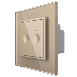 Сенсорний прохідний маршовий перехресний вимикач Livolo Sense 2 канали золотий (722000413)