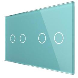 Сенсорна панель вимикача Livolo 4 канали (2-2) зелений скло (VL-C7-C2/C2-18)