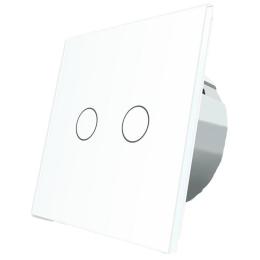 Сенсорний вимикач Livolo 2 канали білий скло (VL-C702-11)