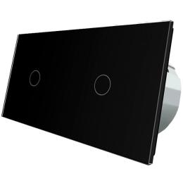 Сенсорний вимикач Livolo 2 канали (1-1) чорний скло (VL-C701/C701-12)