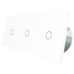 Сенсорний вимикач Livolo 3 канали (1-1-1) білий скло (VL-C701/C701/C701-11)