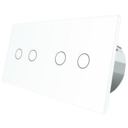 Сенсорний прохідний вимикач Livolo 4 канали (2-2) білий скло (VL-C702S/C702S-11)