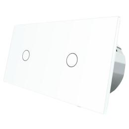 Сенсорний прохідний вимикач Livolo 2 канали (1-1) білий скло (VL-C701S/C701S-11)