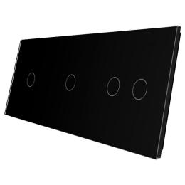 Сенсорна панель вимикача Livolo 4 канали (1-1-2) чорний скло (VL-C7-C1/C1/C2-12)
